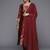 Floral Zari Woven Design Round Neck Kurta with Trousers & with Dupatta