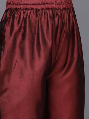 Floral Zari Woven Design Round Neck Kurta with Trousers & with Dupatta 3