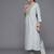 Embroidered Mirror Work Notch Neck Panelled Kurta & Trousers With Dupatta