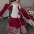 Women’s Maroon Flared Lehenga Set with Embroidered Top & Dupatta