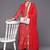Bandhani Printed Mandarin Collar A-Line Kurta With Trousers & Dupatta