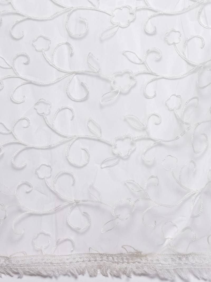 Floral Embroidered Chikankari Kurta With Trousers & Dupatta