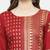 Women Maroon Printed Kurta with Trousers
