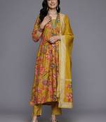 Floral Printed Thread & Sequin Embroidered Kurta Set