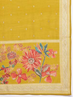 Floral Printed Thread & Sequin Embroidered Kurta Set 4