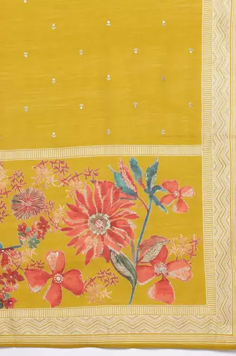 Floral Printed Thread & Sequin Embroidered Kurta Set