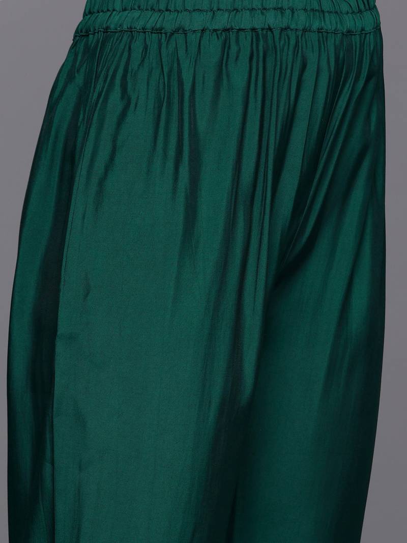 Ethnic Motifs Embroidered Zari Kurta with Trousers & Dupatta
