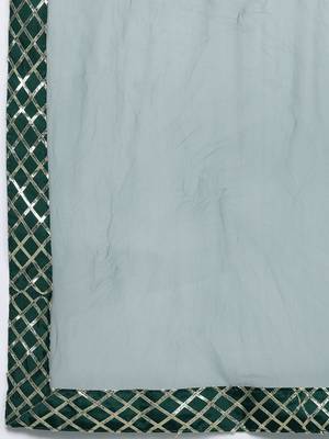 Ethnic Motifs Embroidered Zari Kurta with Trousers & Dupatta 5