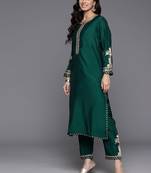 Ethnic Motifs Embroidered Zari Kurta with Trousers & Dupatta