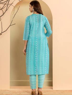 Ethnic Motifs Printed Regular Mirror Work Kurta with Trousers & With Dupatta 5