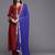 Notch Neck Ethnic Motifs Yoke Design Regular Sequinned Straight Kurta Set