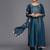 Floral Yoke Design Regular Sequinned Chanderi Silk Kurta with Trousers & Dupatta