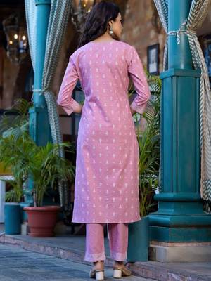 Ethnic Motifs Printed Mirror Work Pure Cotton Kurta With Trouser & Dupatta 5