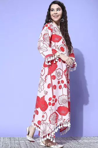 Women Printed A-Line Kurta with Trousers
