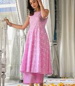 Women Floral Printed Empire Pure Cotton Kurta with Trousers