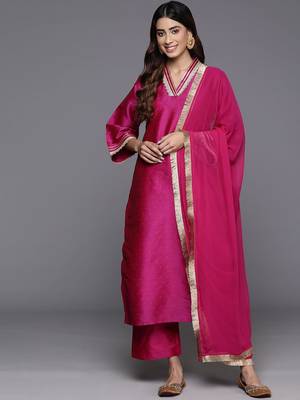 Flared Sleeves Gotta Patti Kurta with Palazzos & Dupatta 1