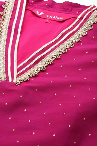 Flared Sleeves Gotta Patti Kurta with Palazzos & Dupatta