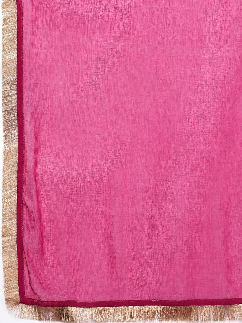 Flared Sleeves Gotta Patti Kurta with Palazzos & Dupatta