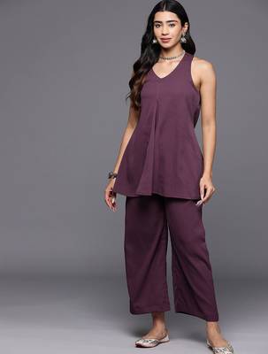 Halter Neck Fusion Kurti With Trouser 1