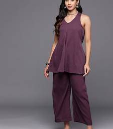 Halter Neck Fusion Kurti With Trouser