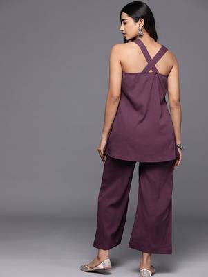 Halter Neck Fusion Kurti With Trouser 5