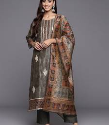 Women Abstract Printed Gotta Patti Kurta with Trousers & With Dupatta