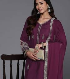 Women Ethnic Motifs Embroidered Regular Kurta with Trousers & Dupatta