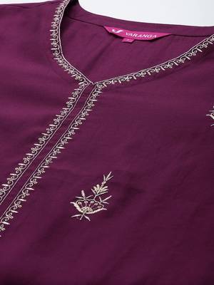 Women Ethnic Motifs Embroidered Regular Kurta with Trousers & Dupatta 3