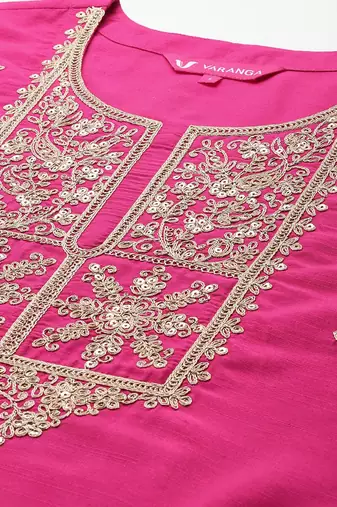 Women Ethnic Motifs Yoke Design Regular Kurta with Trousers & With Dupatta
