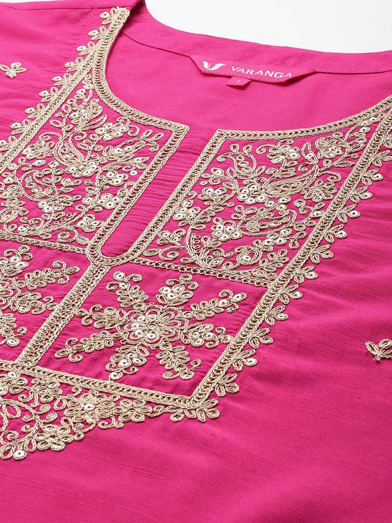 Women Ethnic Motifs Yoke Design Regular Kurta with Trousers & With Dupatta