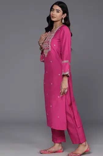 Women Ethnic Motifs Yoke Design Regular Kurta with Trousers & With Dupatta