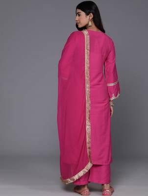 Women Ethnic Motifs Yoke Design Regular Kurta with Trousers & With Dupatta 7