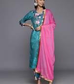 Women Floral Printed Regular Gotta Patti Kurta with Trousers & Dupatta