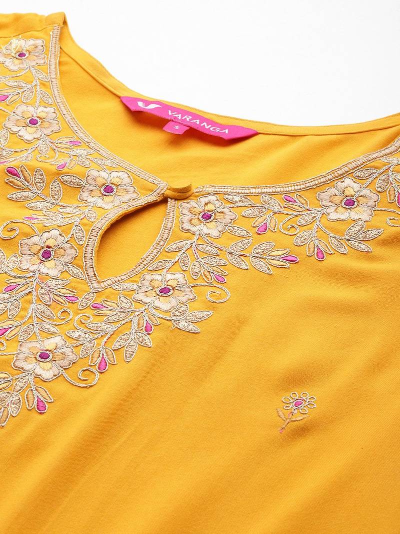 Women Ethnic Motifs Embroidered Regular Gotta Patti Kurta with Trousers & Dupatta