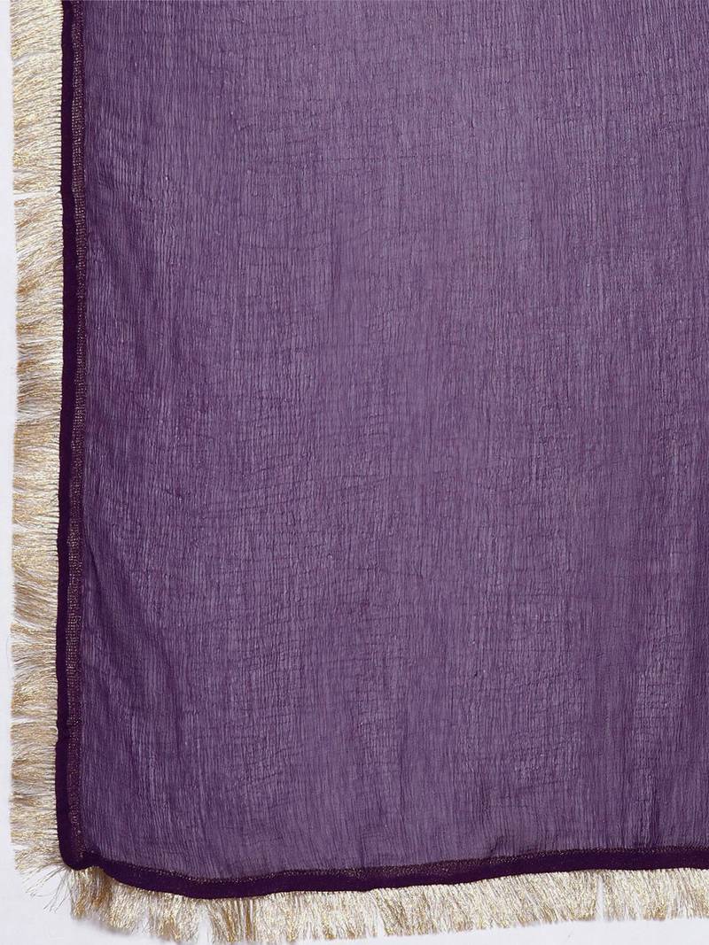 Women Ethnic Motifs Embroidered Regular Gotta Patti Kurta with Trousers & Dupatta