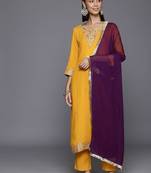 Women Ethnic Motifs Embroidered Regular Gotta Patti Kurta with Trousers & Dupatta