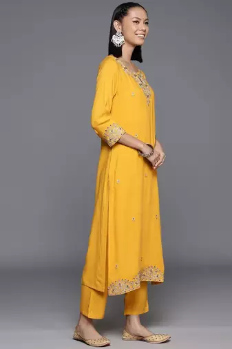 Women Ethnic Motifs Embroidered Regular Gotta Patti Kurta with Trousers & Dupatta