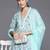 Women Floral Printed Empire Mirror Work Cotton Kurta with Trousers & With Dupatta