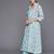 Women Floral Printed Empire Mirror Work Cotton Kurta with Trousers & With Dupatta