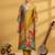 Women Floral Printed Regular Chanderi Silk Kurta with Trousers
