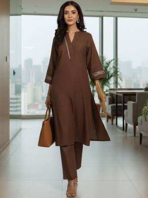 Women Ethnic Motifs Embroidered Regular Thread Work Kurta with Trousers 4