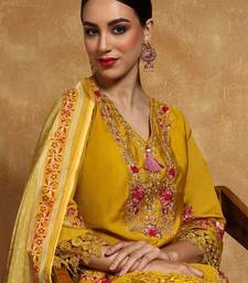 Women Floral Embroidered Regular Thread Work Pure Cotton Kurta with Trousers & With Dupatta
