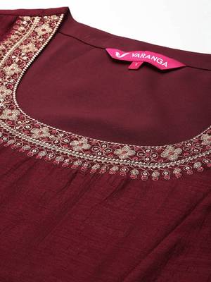 Women Ethnic Motifs Embroidered Anarkali Kurta with Palazzos & With Dupatta 2
