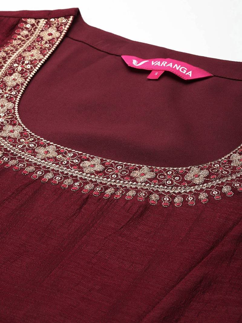 Women Ethnic Motifs Embroidered Anarkali Kurta with Palazzos & With Dupatta