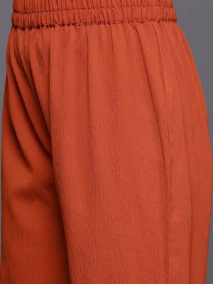 Women Solid Regular Gotta Patti Silk Crepe Kurta with Trousers & With Dupatta 3