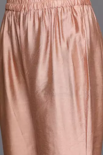 Women Floral Printed Regular Chanderi Silk Kurta with Trousers & With Dupatta