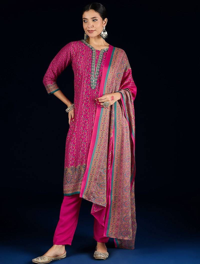 Women Ethnic Motifs Printed Kurta with Trousers & Dupatta