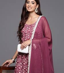 Floral Printed Pure Cotton Anarkali Kurta with Trousers & Dupatta