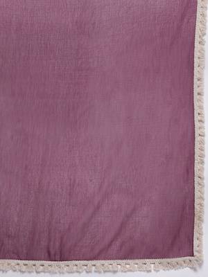 Floral Printed Pure Cotton Anarkali Kurta with Trousers & Dupatta 5