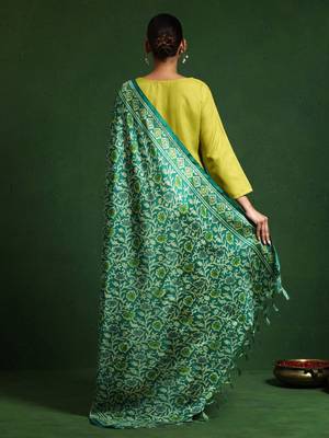 Floral Embroidered Notch Neck Straight Kurta With Trousers And Dupatta 5